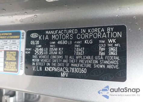 2020 Kia Sportage Lx from USA, damaged, VIN KNDPM3AC5L7830160